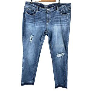 VIGOSS The Chelsea Skinny Jean 22 Distressed  Medium Wash Raw Released Hem